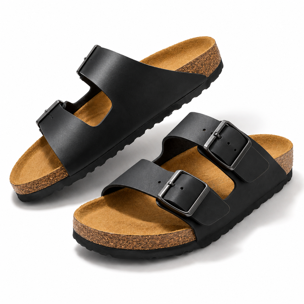 Adjustable Two-Strap Lightweight Slide Sandals