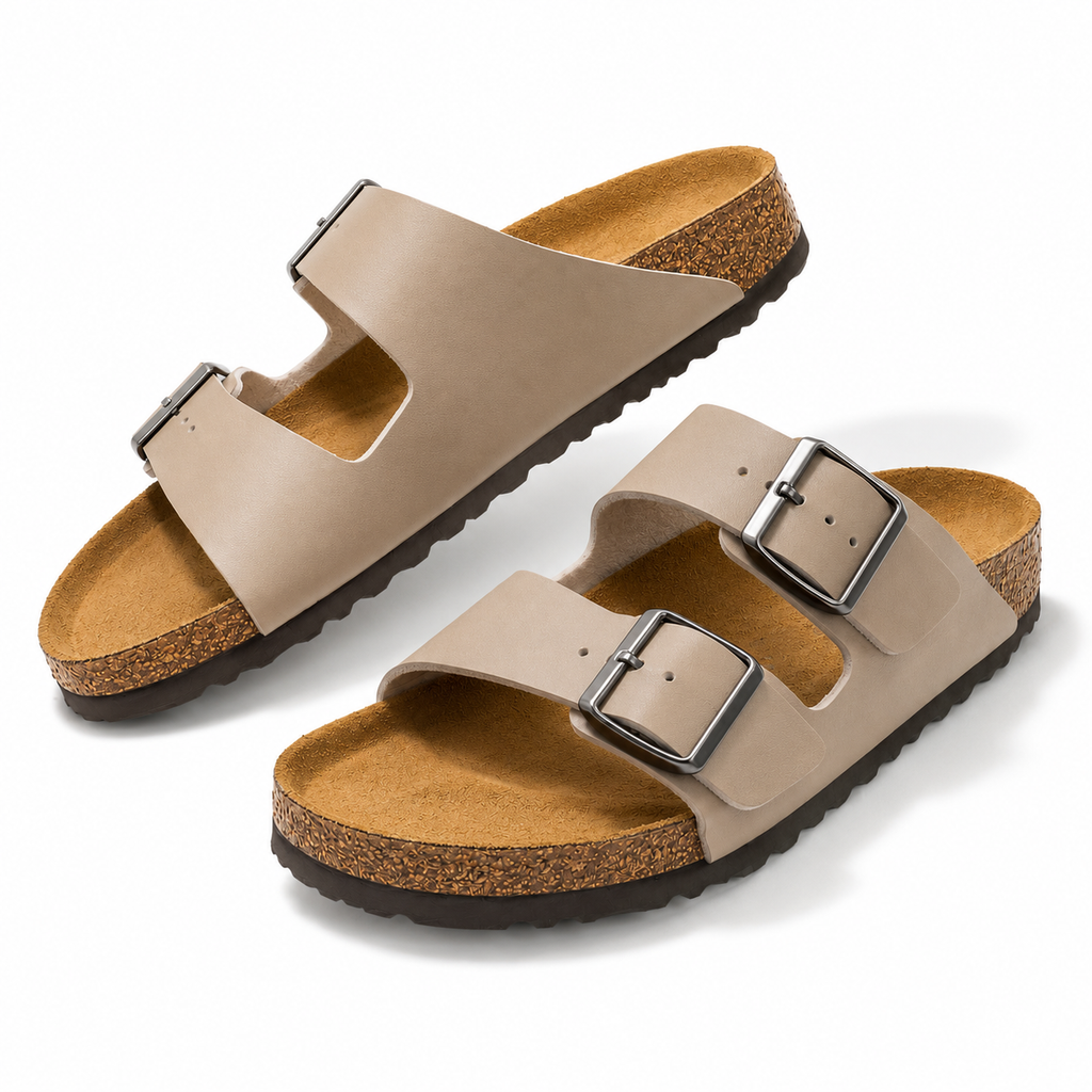 Adjustable Two-Strap Lightweight Slide Sandals