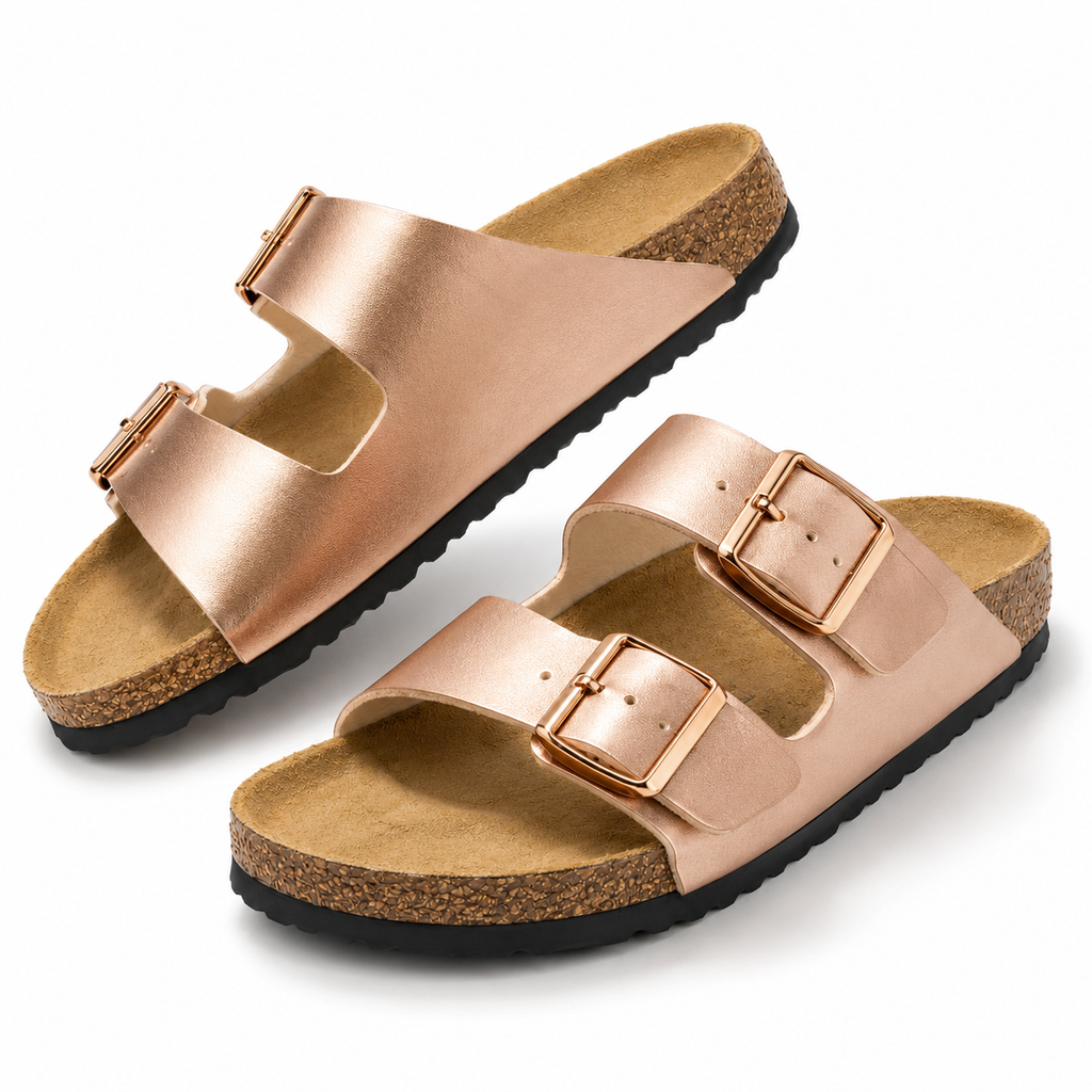 Adjustable Two-Strap Lightweight Slide Sandals