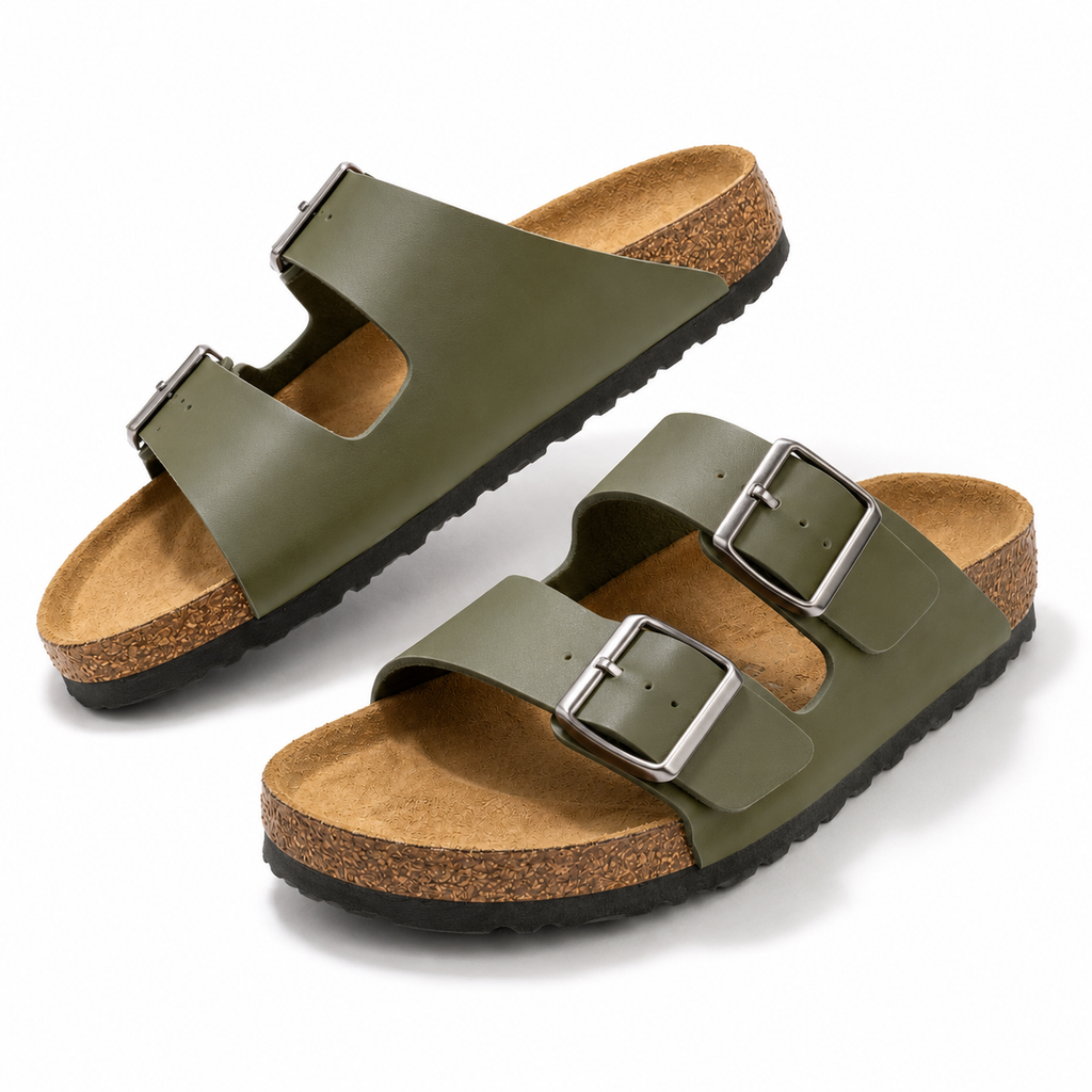 Adjustable Two-Strap Lightweight Slide Sandals